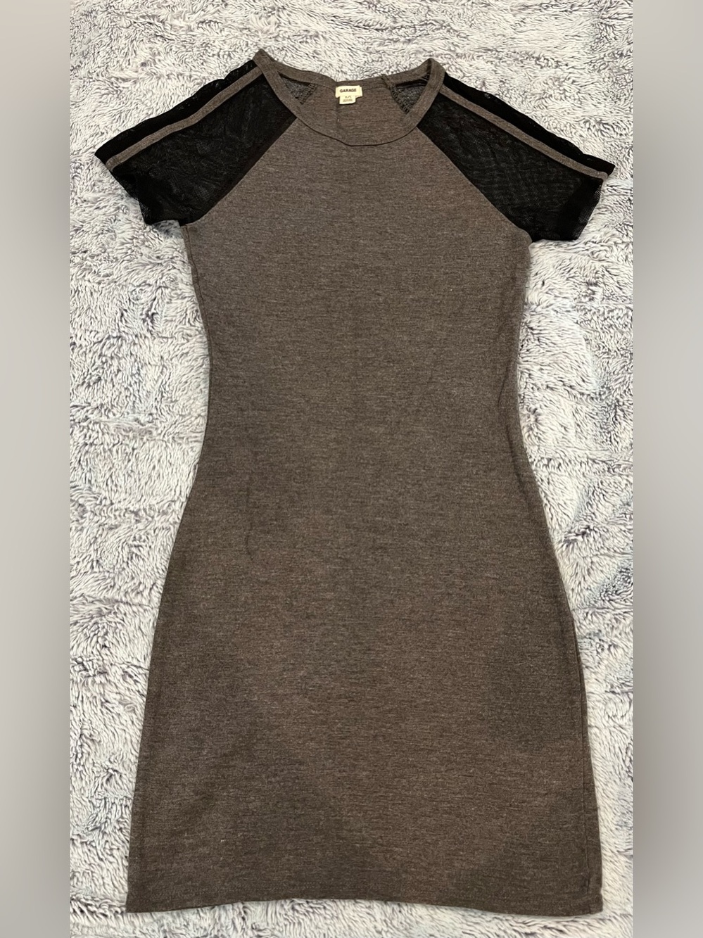 Bodycon Dress with Mesh Shoulders